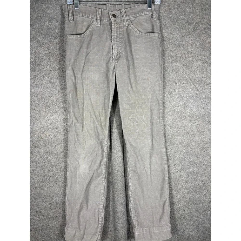Vintage Levis 519 Corduroy Pants Mens 30x28 Grey Slim Straight Leg SF 207